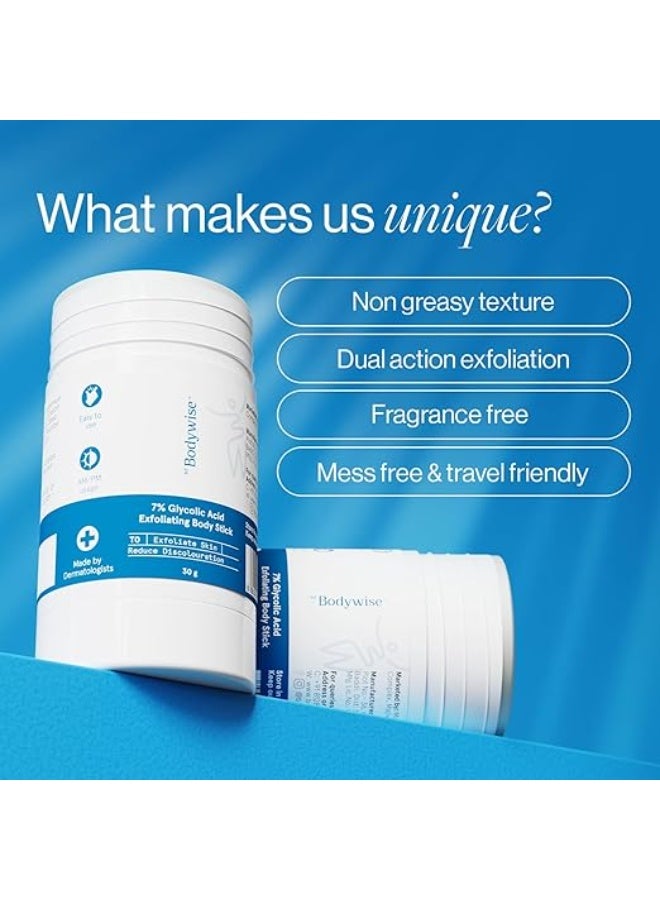 Bodywise Be Bodywise 7% Glycolic Acid Body Stick 30g & 10% Urea Body Lotion 200ml | Deep Hydration & Gentle Exfoliation | Smoothens Rough Skin, Reduces Bumps & Ingrown Hair | For Dry, Flaky & Textured Skin - Image 2